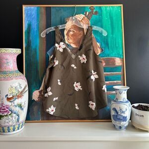 Dynamite Olive Floral Tank Top S